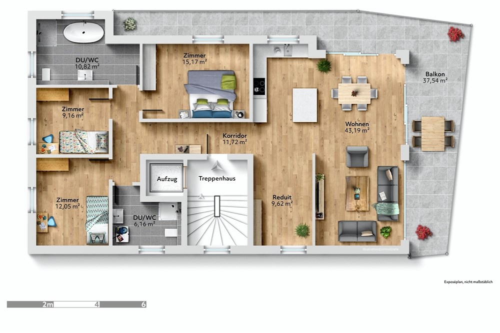 Wohnung - Kauf - Sachseln, Obwalden - immoGrafik-Exposeplan-34374008701-K2-DINA4.jpg - 119961001-144