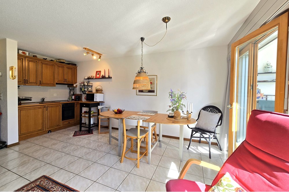 Studio - Kauf - Albinen, Wallis - Studio 'Ilhorn' Albinen_Essen-Kochen.jpg - Wohn-/Esszimmer - 119101007-721