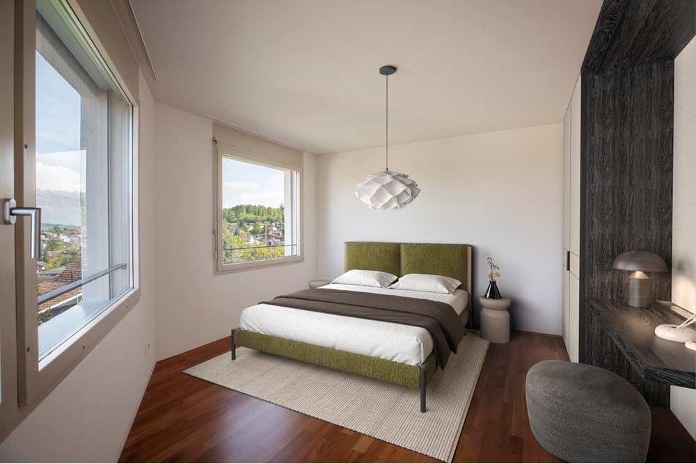 Gartenwohnung - Kauf - Beinwil am See, Aargau - 7501_MFH_Beinwil_aSee_1OG_3.5Z_Schlafen_060525_Nachher.jpg - 110050039-67