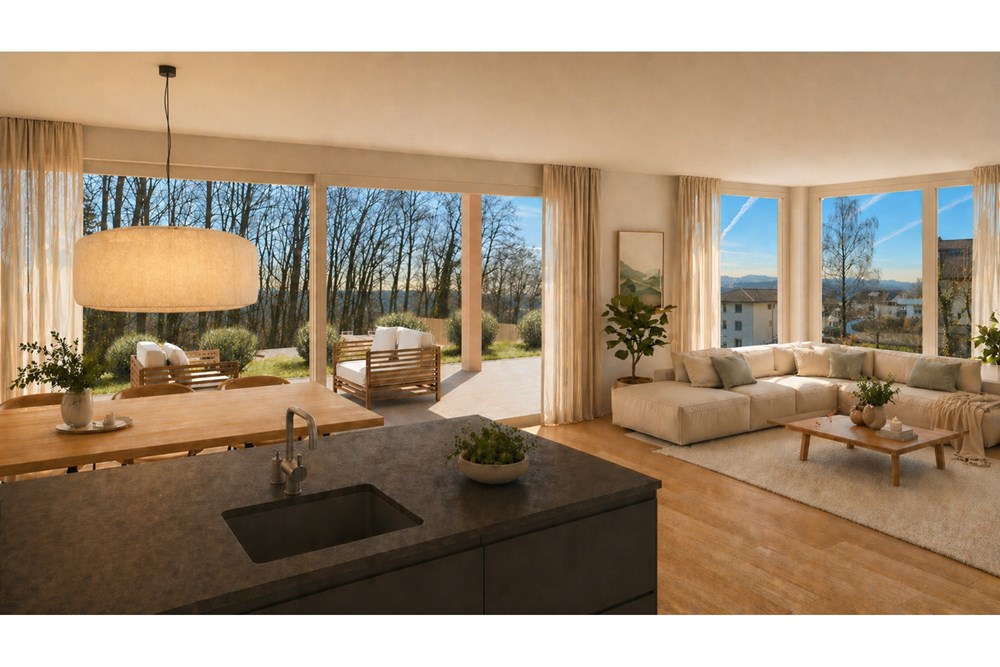 Wohnung - Kauf - Ruswil, Luzern - Wgh 01 Garten West Aussicht West.jpeg - 118181057-183