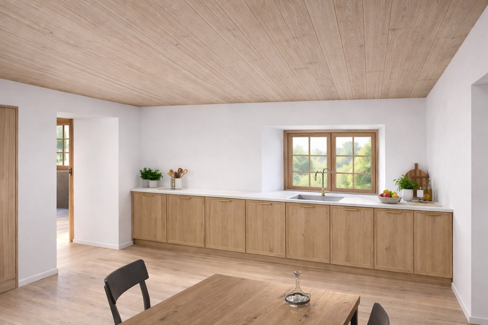 Wohnung - Kauf - Elm, Glarus - Küche mit Naturholz.jpg - 118641001-919