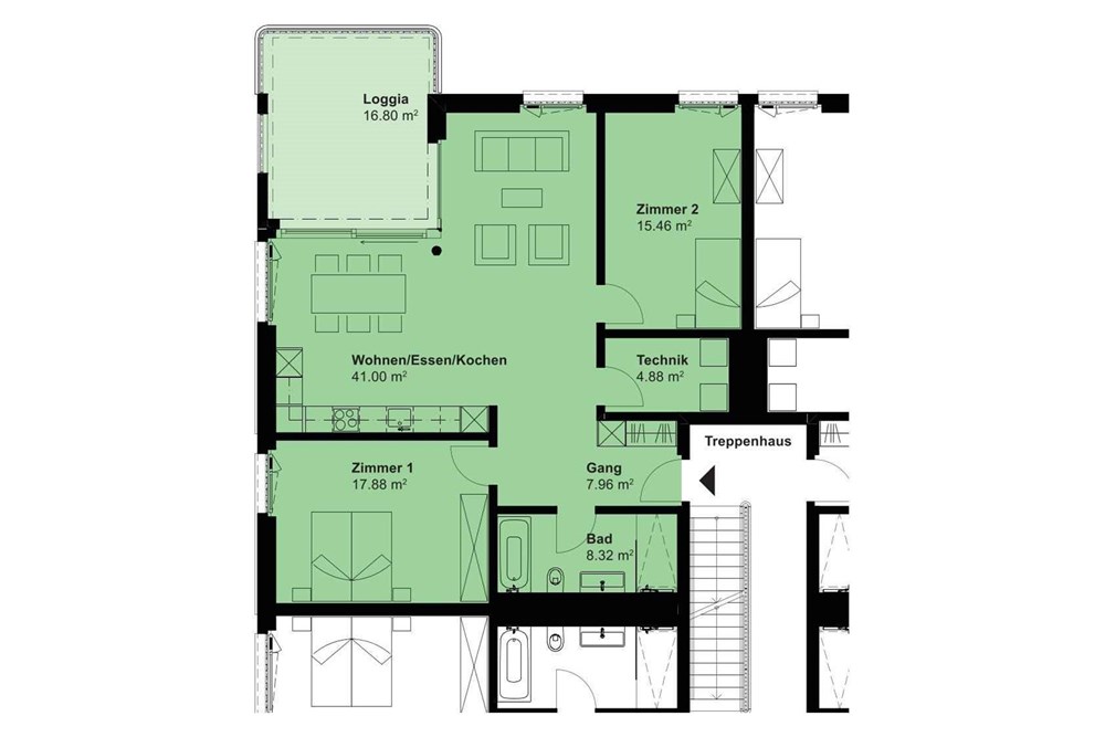 Wohnung - Vermietung - Frick, Aargau - Haus I, Wohnung 1.3, 2.3, 3.3 - 3.5 Zi - Ausschnitt.jpg - 110091022-4