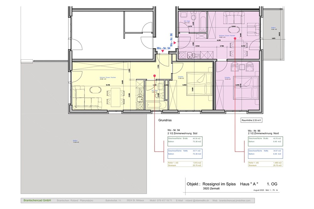 Wohnung - Kauf - Zermatt, Wallis - 20250818 Remax Verkauf  Grundriss Wo 96  Wo 94-1.jpg - 117400002-361