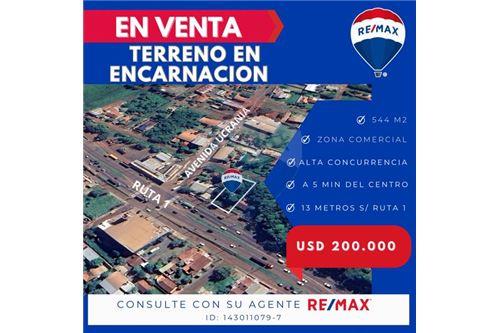 For Sale-Land-Paraguay Itapúa Encarnación  ruta 1  -  Ruta 1 c/ Avenida Ucrania  - -143011079-7
