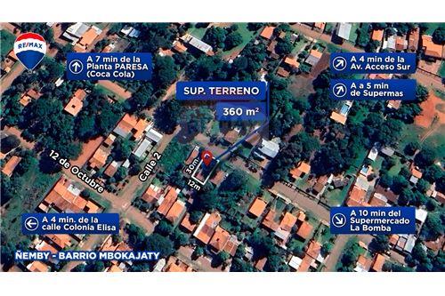 For Sale-Land-Paraguay Central Ñemby Mbokajaty  Calle Uno  -  A una cuadra de Calle Juan Pablo II  - -143014162-35