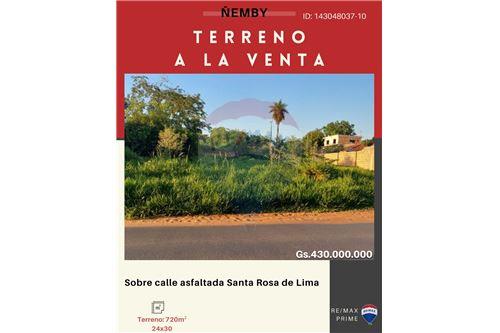 מכירה-אדמה-פרגוואי Central Ñemby  santa rosa de lina c/ carlos antonio lopez  -  .santa rosa c/ carlos antonio lopez  - -143048037-9