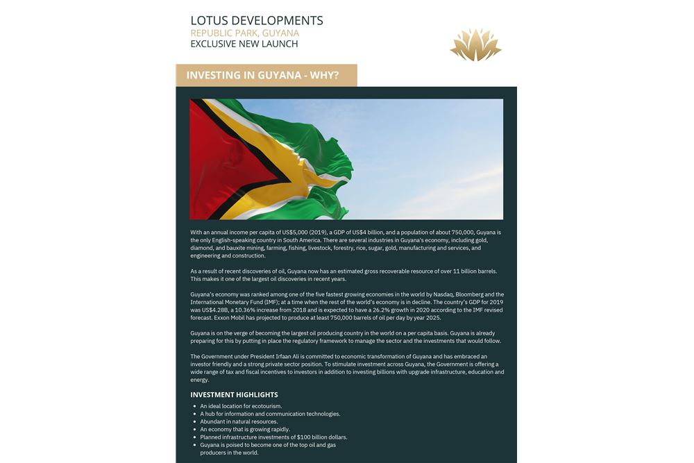 REPUBLIC PARK GUYANA By LOTUS DEVELOPMENTS,DemeraraMahaica,Guyana