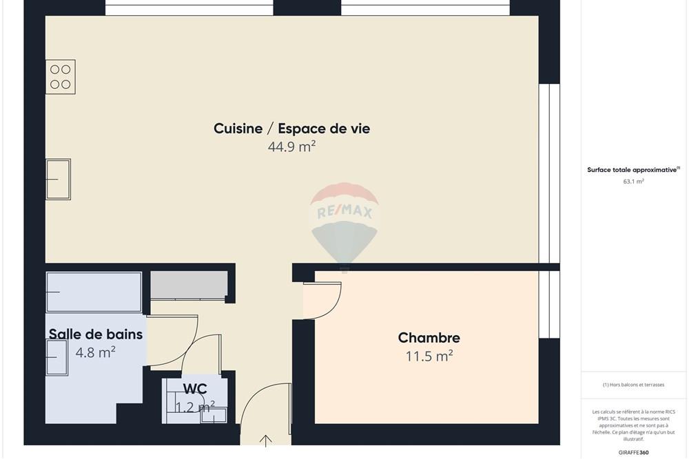 Appartement - A vendre - Rodange - plan surface.jpg - 280321038-2