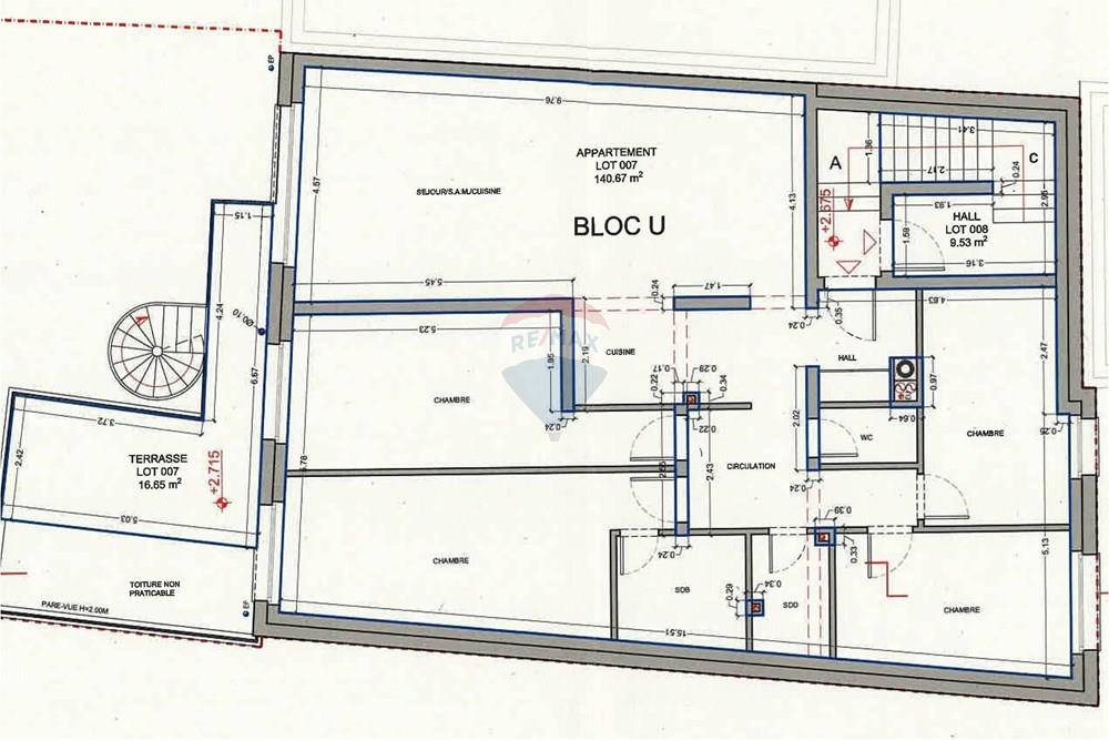 Appartement - A vendre - Filsdorf - PLANS DU CADASTRAL VERTICAL - 10A_1er ETAGE.jpg - 280221001-937