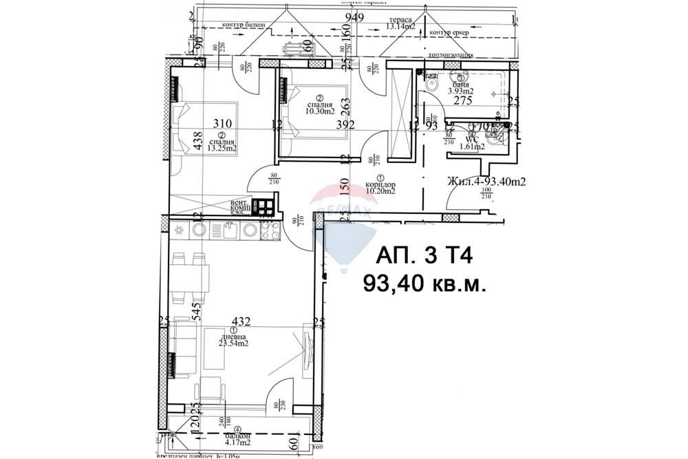 Апартамент - За продажба - гр. Варна, Област Варна, България - Т4,ап.4.jpg - 360481001-691