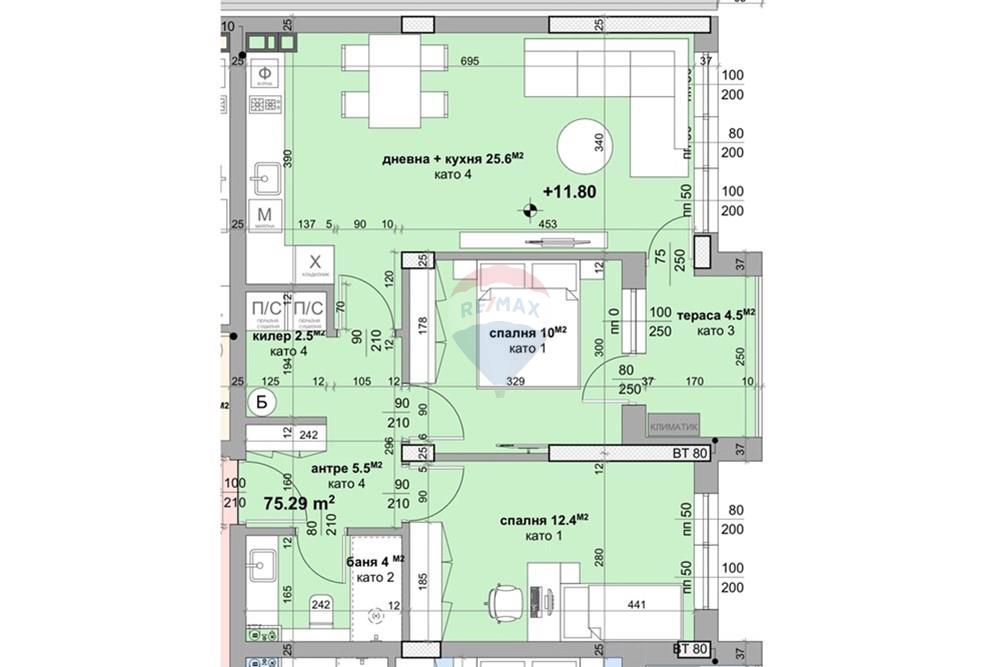 Апартамент - За продажба - гр. Стара Загора, Област Стара Загора, България - Тяло Б вх.А ет.5 3+Б 75.29кв.м 143000Е.jpg - 360281037-3