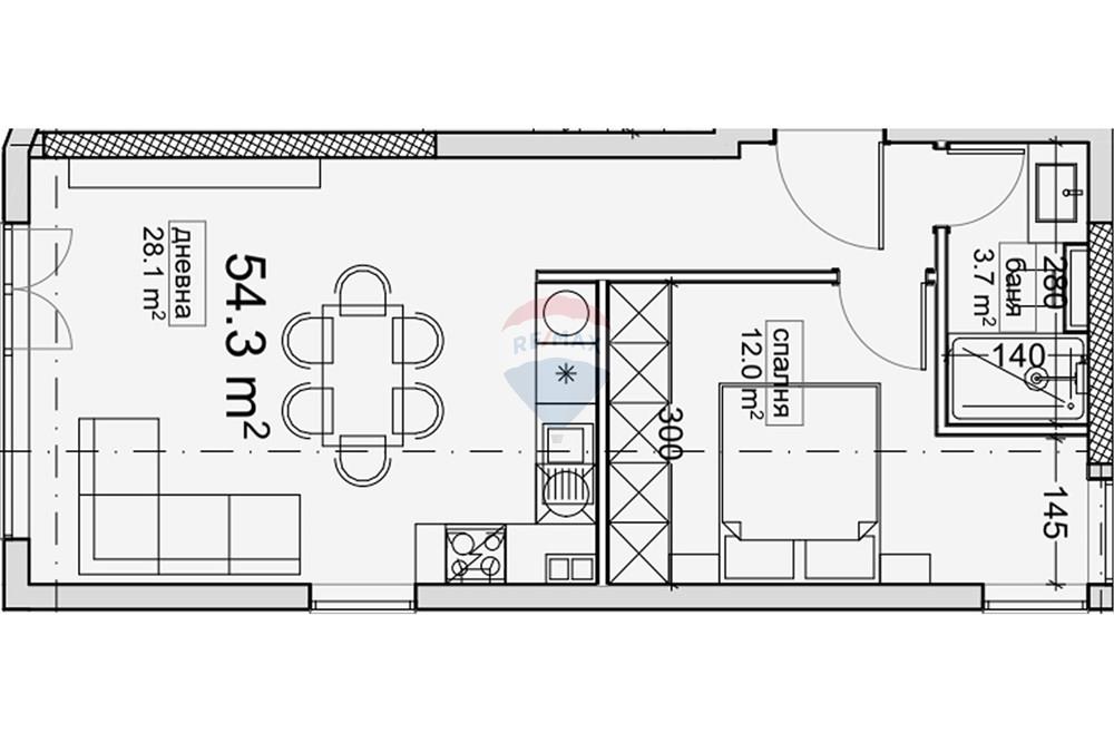 Апартамент - За продажба - гр. Варна, Област Варна, България - ет 3 ап 1.jpg - Всекидневна/Трапезария - 360321033-156