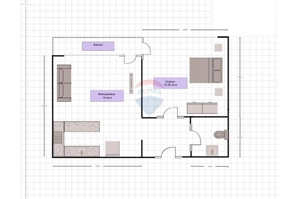 Апартамент - Под наем - гр. Варна, Област Варна, България - Small Home Floor Plan Whiteboard in Beige Sky Blue Light Brown Color Blocks Style.jpg - Друга - 360321033-166