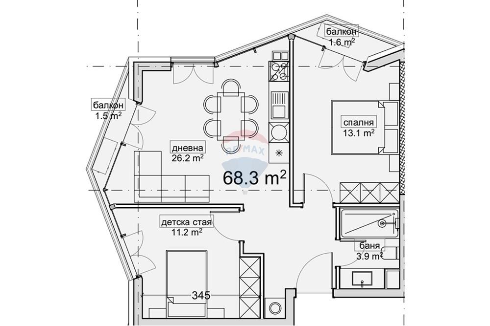 Апартамент - За продажба - гр. Варна, Област Варна, България - ет 4 ап 26.jpg - Всекидневна/Трапезария - 360321033-157