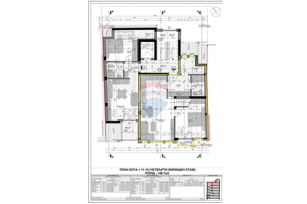 Мезонет - За продажба - гр. Варна, Област Варна, България - ет4ап8-контур.jpg - 360481026-10