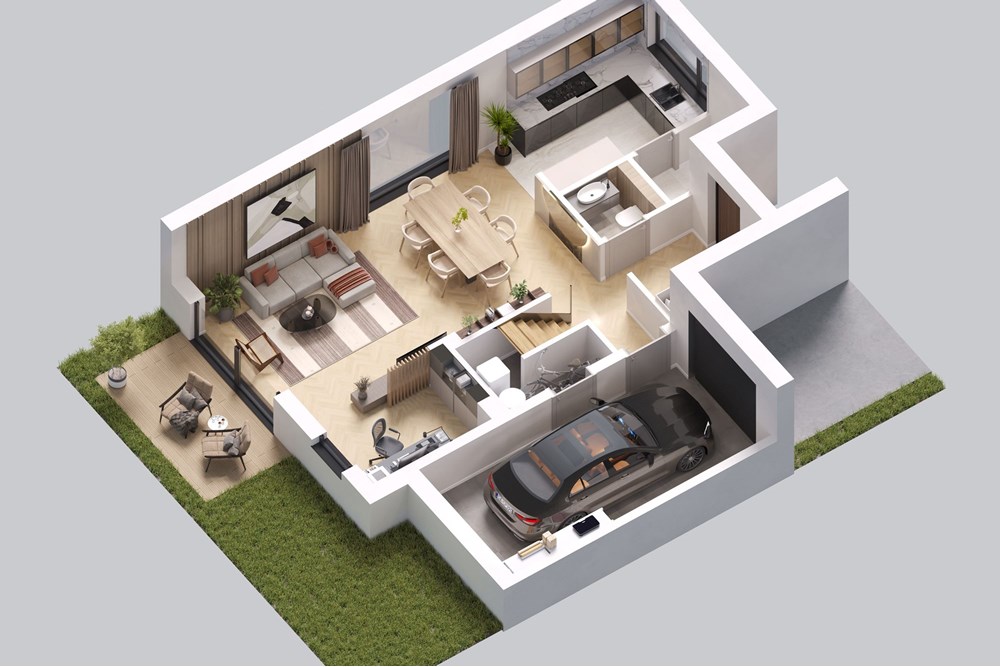 Dom bliźniak - Sprzedaż - Łazy, Polska - 147RKB_projekt finalny duży segment parter.jpg - 810251009-66