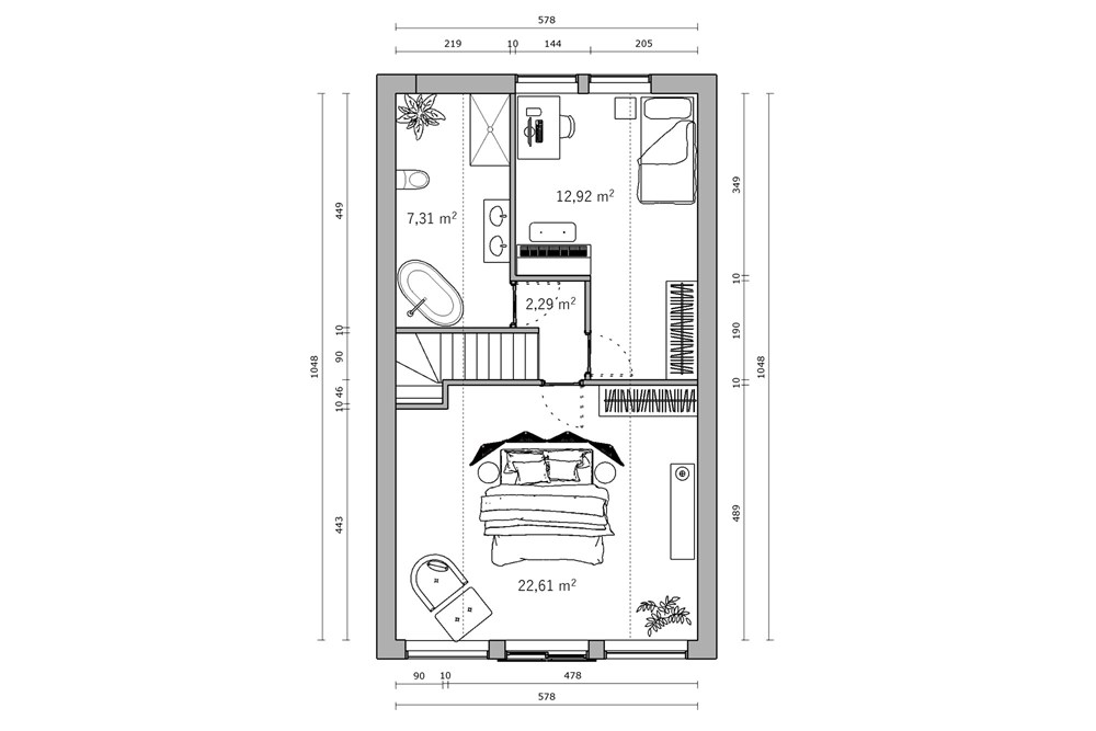 Działka budowlana - Sprzedaż - Gumna, Polska - RZUT 2D_SŁOTWINA_PIĘTRO.jpg - 800061016-1253