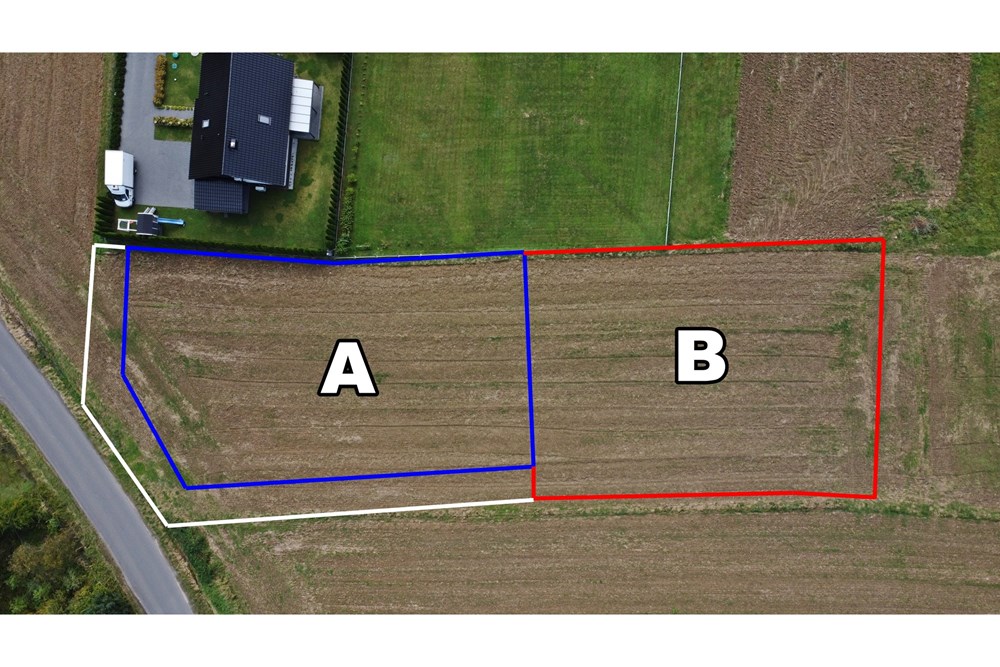 Działka budowlana - Sprzedaż - Frydrychowice, Polska - narysowane dwie działki AB.jpg - 800061039-519