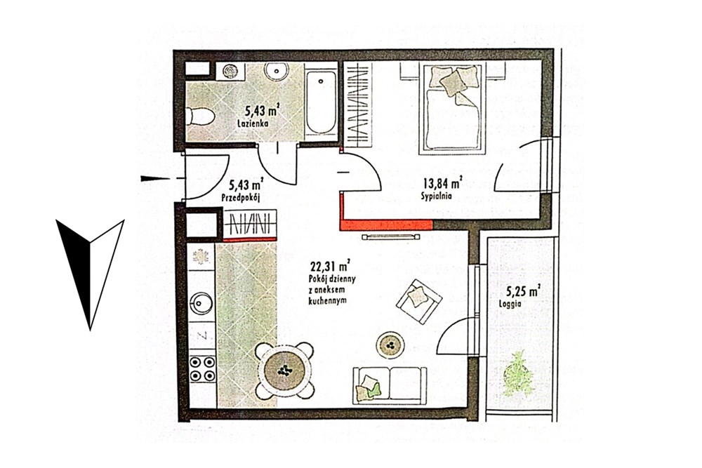 Mieszkanie - Wynajem - Łódź, Polska - Rzut.jpg - 470191035-116
