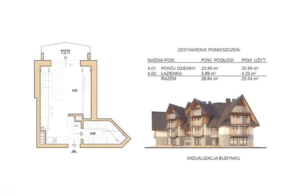 Mieszkanie - Sprzedaż - Zakopane, Polska - M.23 rzut mieszkania.jpeg - 470151051-76