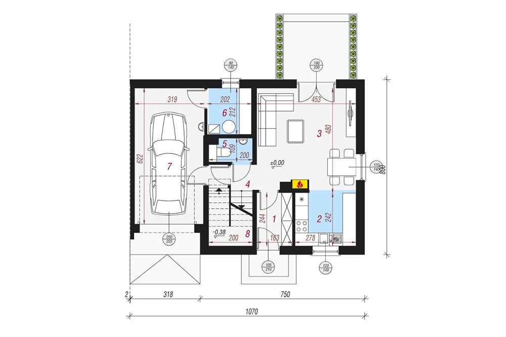 Dom bliźniak - Sprzedaż - Łodygowice, Polska - rzut parter P.jpg - 800061109-37