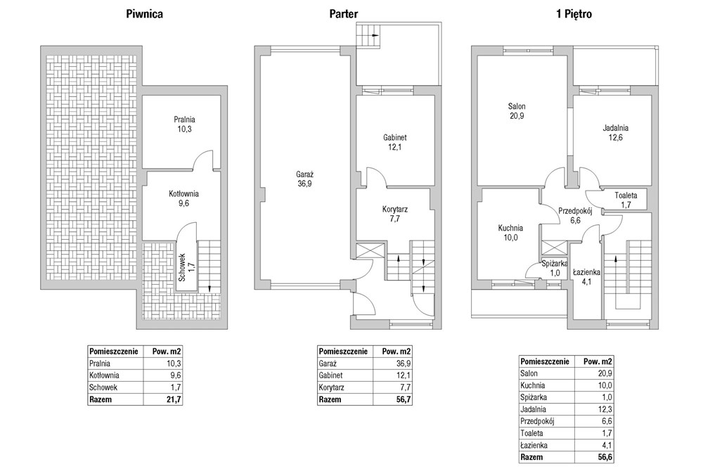 Dom w zabudowie szeregowej - Sprzedaż - Kraków, Polska - Sewera 2a - rzuty - białe_1_Page 1.jpg - 800271023-15