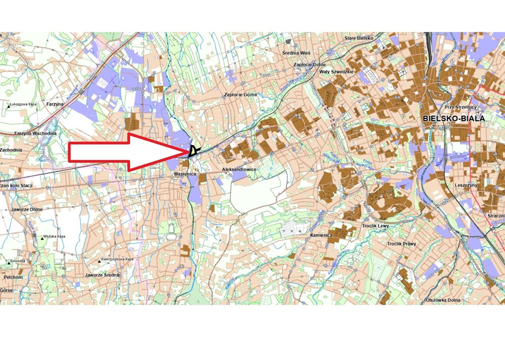 Działka - Sprzedaż - Bielsko-Biała, Polska - geoportal 1+ strzałka.jpg - 800061109-41