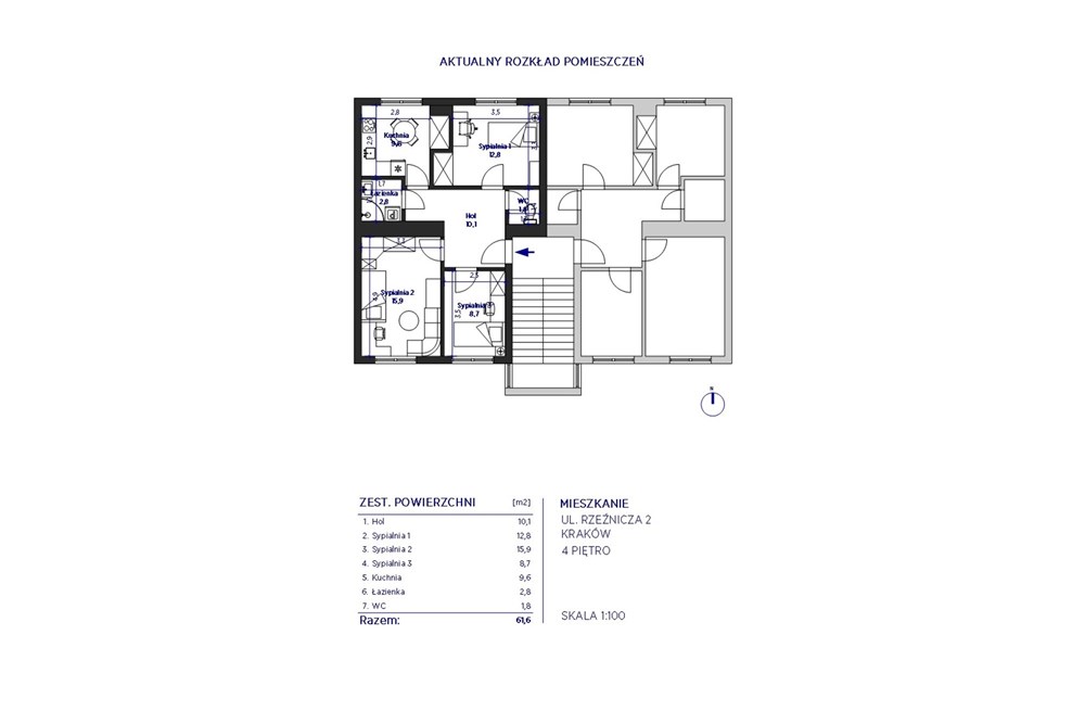 Mieszkanie - Sprzedaż - Kraków, Polska - Rzeźnicza 2 - rzuty z opisem_1_Page 1.jpg - 800271023-19
