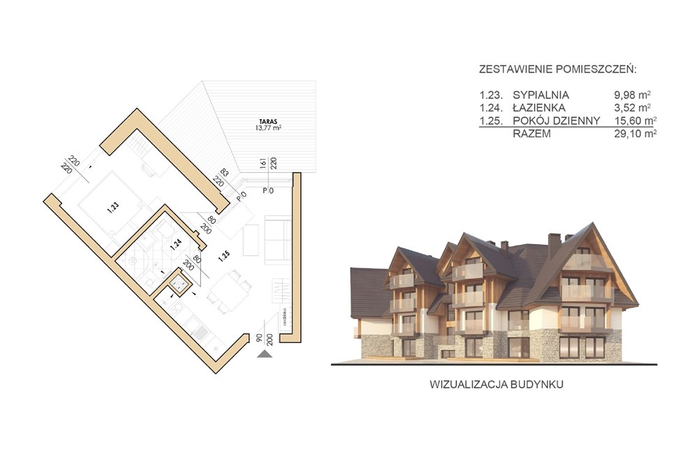 Mieszkanie - Sprzedaż - Zakopane, Polska - M.6 rzut mieszkania.jpeg - 470151051-80
