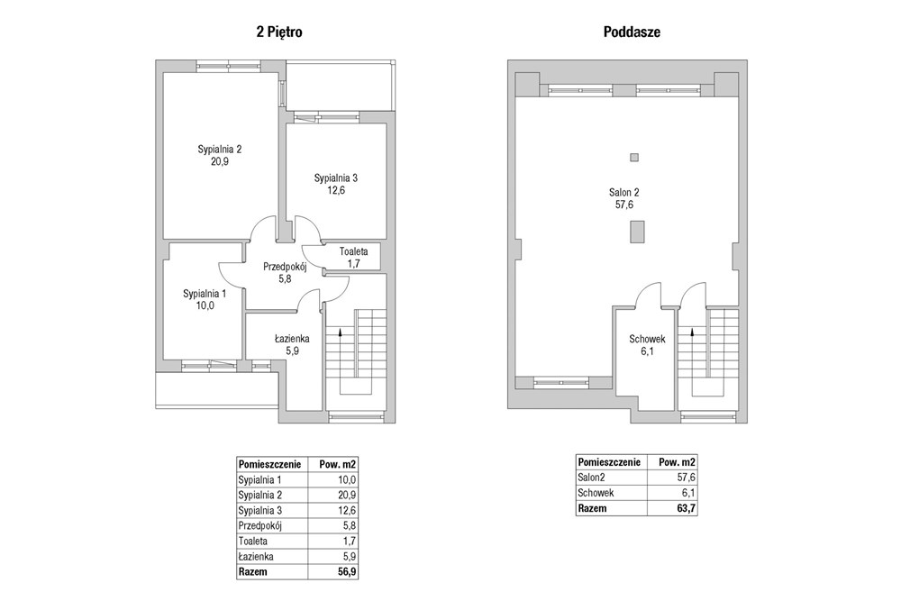 Dom w zabudowie szeregowej - Sprzedaż - Kraków, Polska - Sewera 2a - rzuty - białe_2_Page 3.jpg - 800271023-15