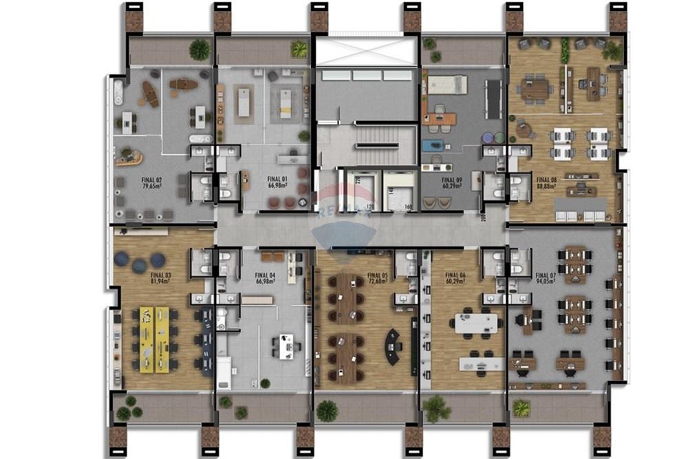 Office - For Sale - Curitiba , Paraná - 06 JHF Hórus Business - pav. tipo.jpg - 560411070-1