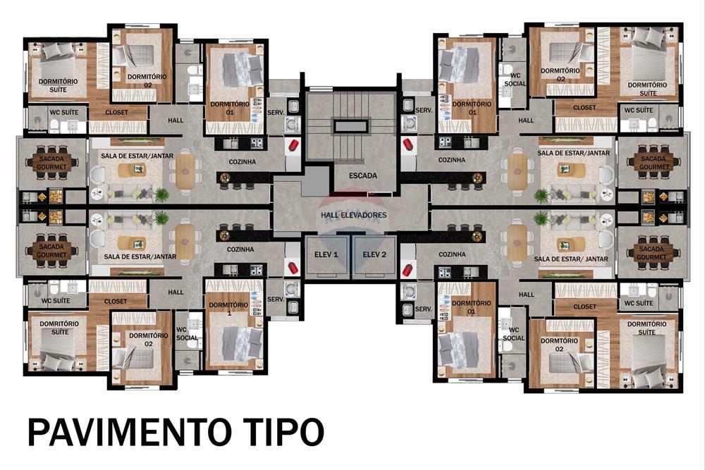 Apartamento - Venda - Curitiba , Paraná - 04-PAVIMENTO TIPO.jpg - 560321139-14