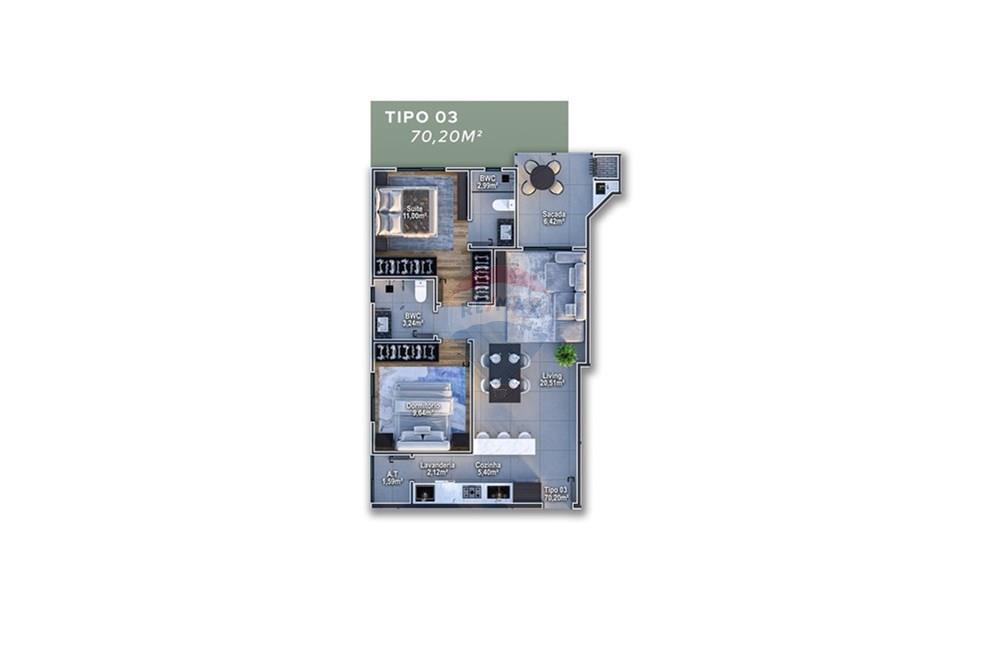 Apartamento - Venda - Itajaí , Santa Catarina - 020_-_024_-_SEDREZ_EMP_-_URBAN_LIFE_-_PVTO_TIPO_03.jpeg - 590321047-37