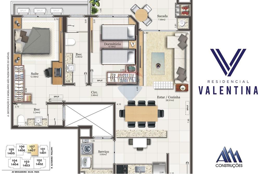 Apartamento - Venda - São José , Santa Catarina - Apto tipo valentina 107 a 1407-1.jpg - 590471002-57