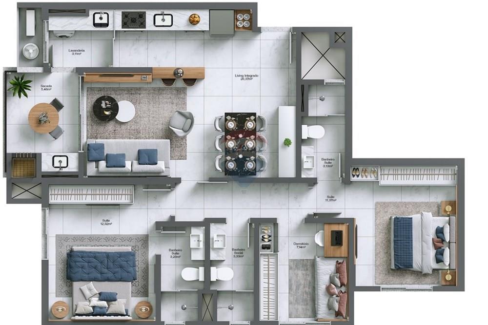 Apartamento - Venda - Criciúma , Santa Catarina - FINAL 02 - COTAS.jpg - 590311031-17