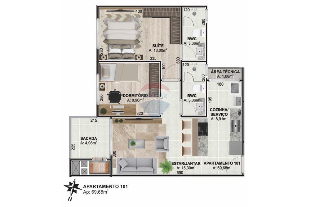 Apartamento à venda com 2 quartos, 67m² - Foto 29