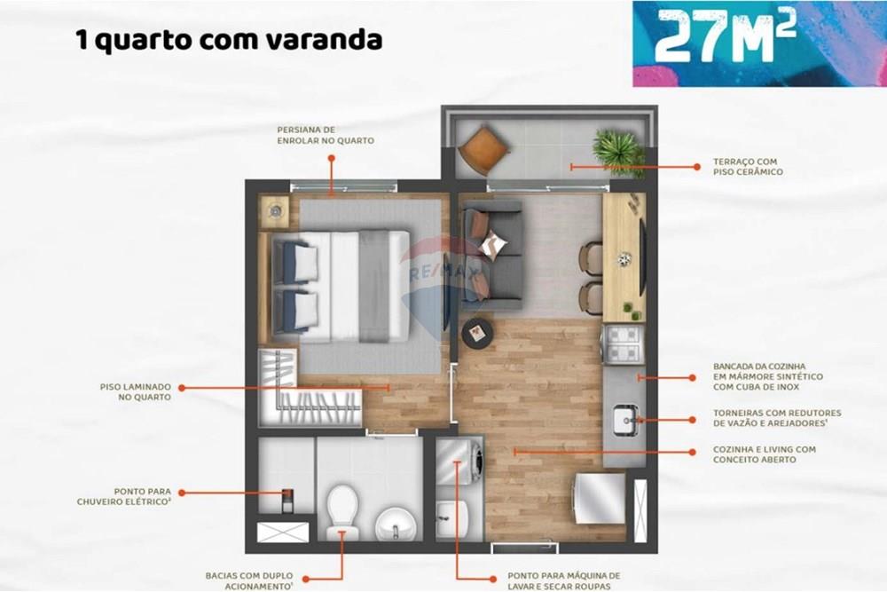 Apartamento à venda com 1 quarto, 24m² - Foto 3