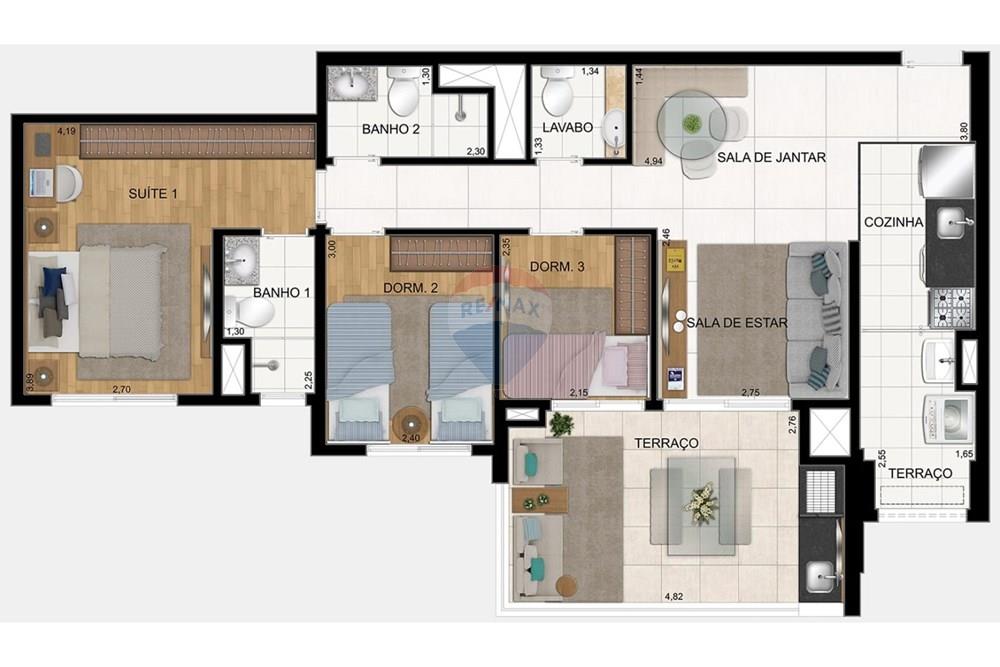 Apartamento - Venda - São Paulo , São Paulo - planta clima 3 dorms.jpg - 602191025-5