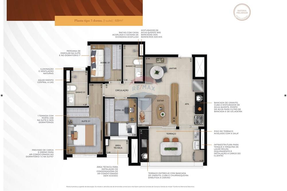 Apartamento à venda com 2 quartos, 56m² - Foto 3