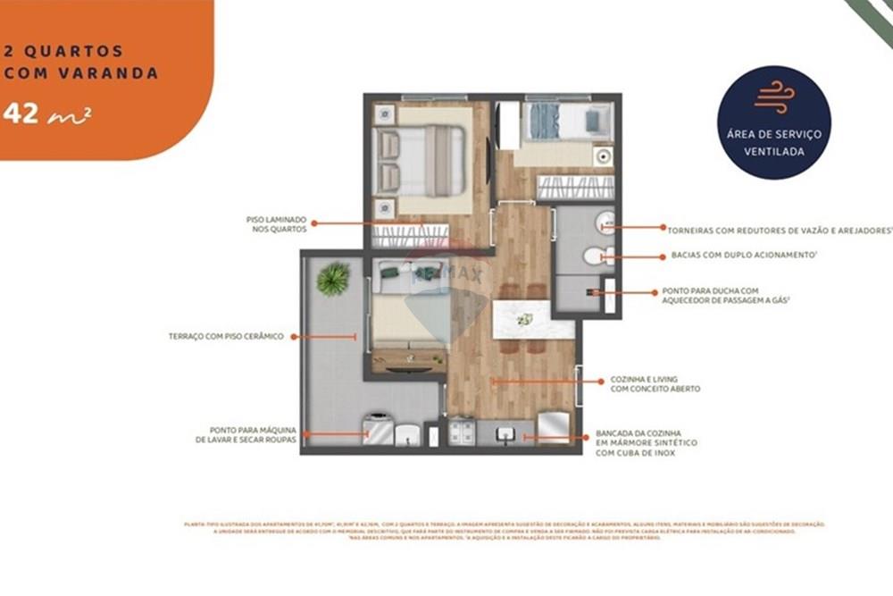 Apartamento - Venda - São Paulo , São Paulo - Plaanta 42m² 2 Dormitórios Vibra Veleiros.jpg - 601421023-2