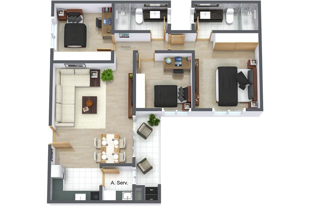 Apartamento à venda com 3 quartos, 80m² - Foto 3