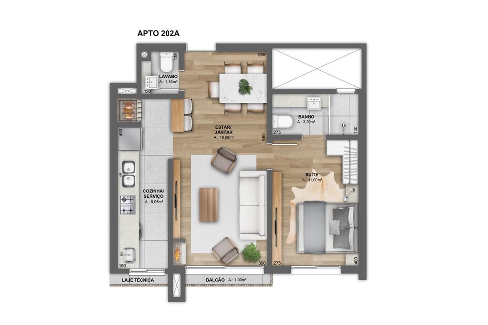 Apartamento à venda com 1 quarto, 62m² - Foto 8