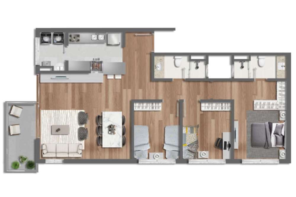 Apartamento à venda com 3 quartos, 99m² - Foto 3