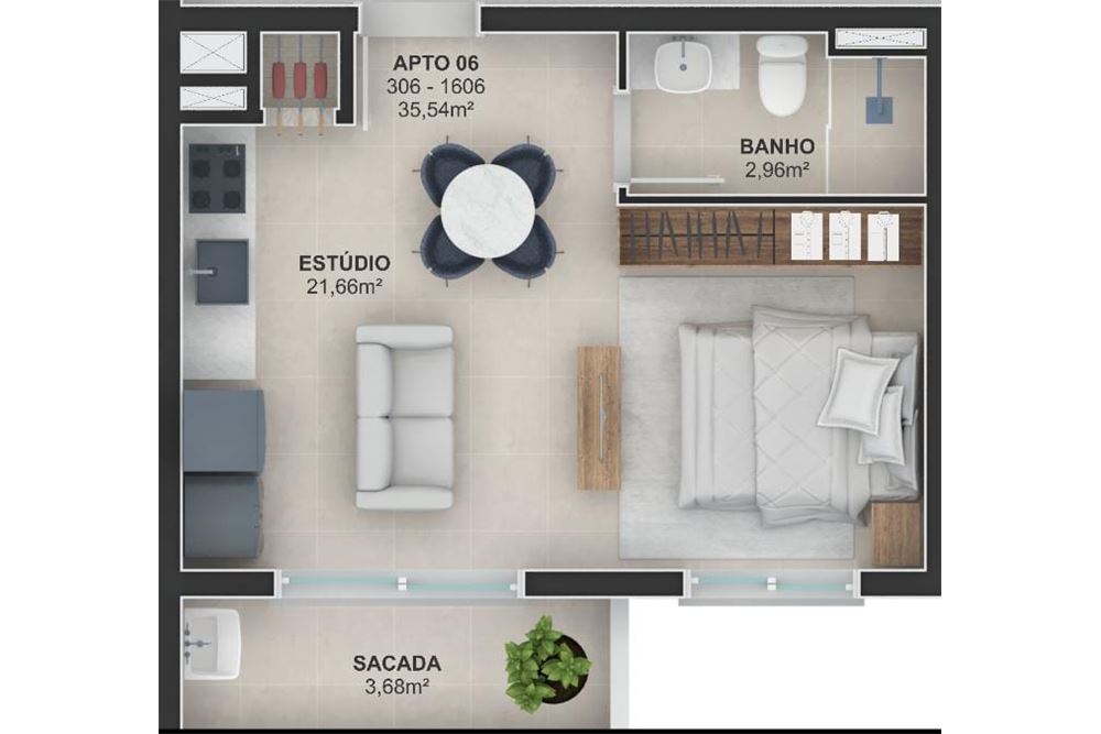 Apartamento à venda com 1 quarto, 66m² - Foto 10