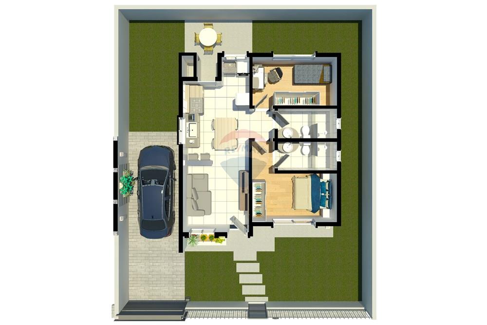 Casa - Venda - Passo Fundo , Rio Grande do Sul - Planta baixa humanizada 3D - Casa 01 Gran Villagio.jpg - 610351009-42