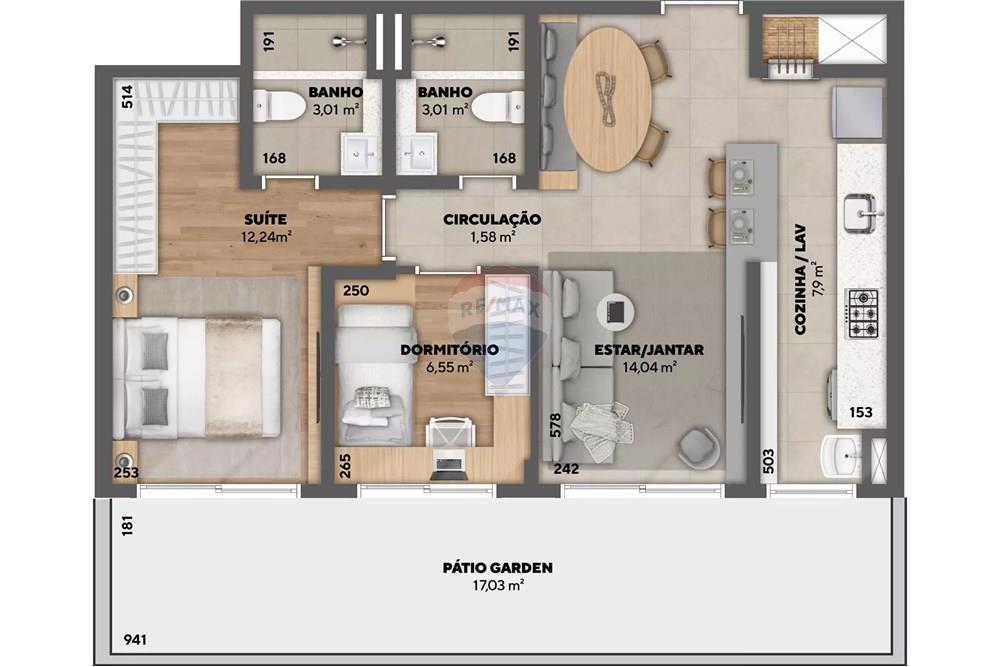 Apartamento - Venda - Canoas , Rio Grande do Sul - Plantas-Planta_2D_Garden_77m_-full.jpg - 610241038-22