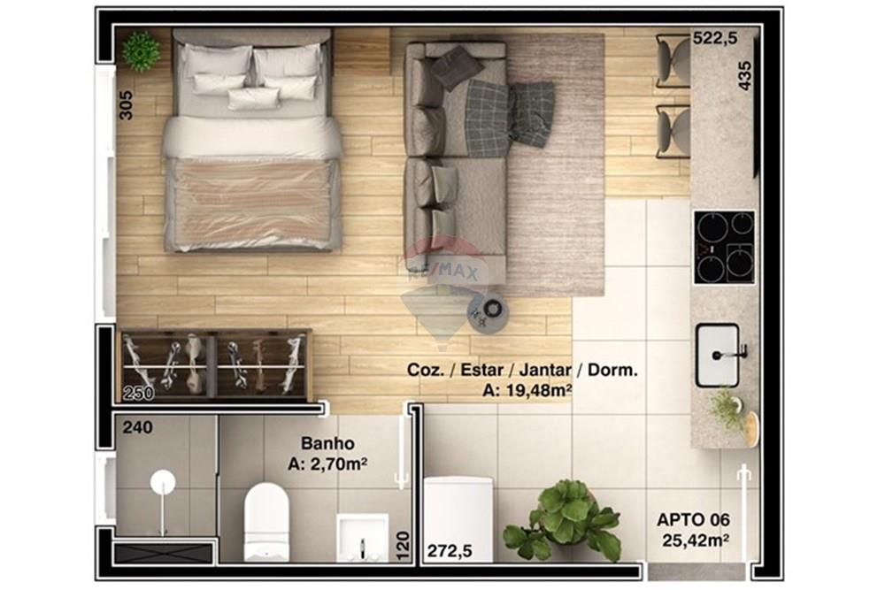 Studio - Venda - Bento Gonçalves , Rio Grande do Sul - Cena-21_Construtora-MGF_Stay_Planta-Baixa-pvto-tipo_Apto-06_Textos.jpg - 610331017-72