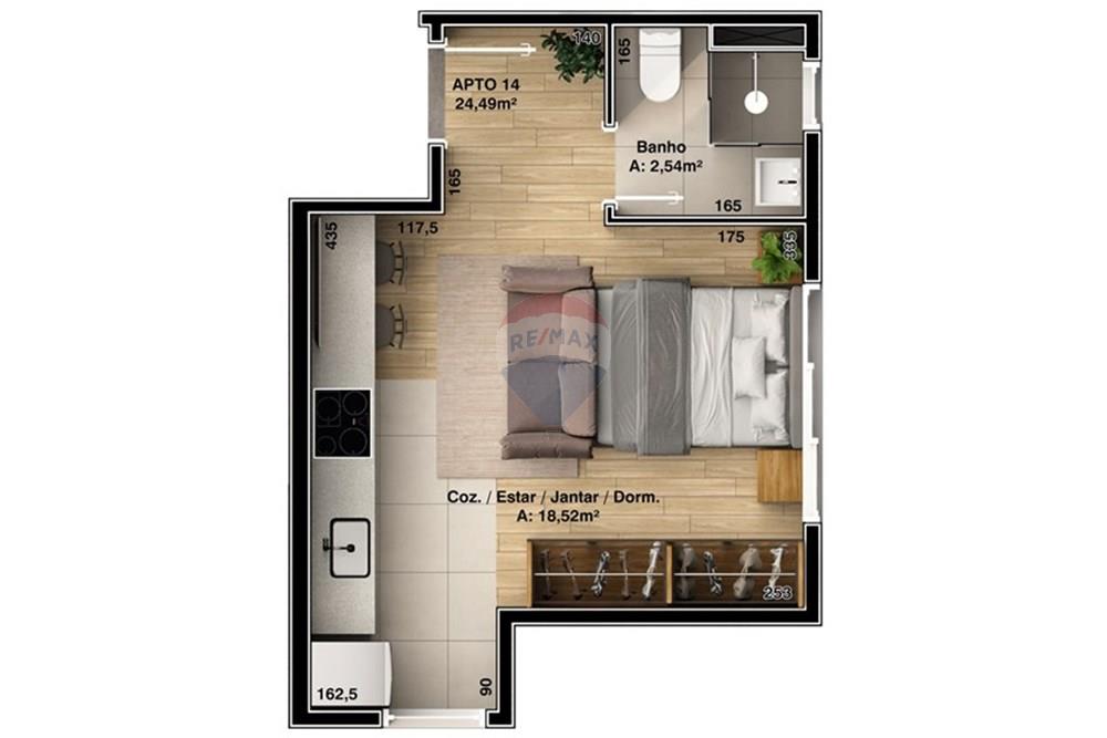 Studio - Venda - Bento Gonçalves , Rio Grande do Sul - Cena-21_Construtora-MGF_Stay_Planta-Baixa-pvto-tipo_Apto-14_Textos.jpg - 610331017-72