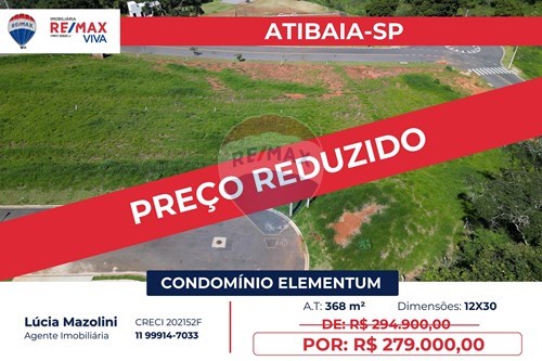 Venda-Terreno-Estrada Municipal Luciano Rocha Peçanha , Lote 14  - Elementum Residencial Atibaia , Atibaia , São Paulo , 12946895-690471003-145