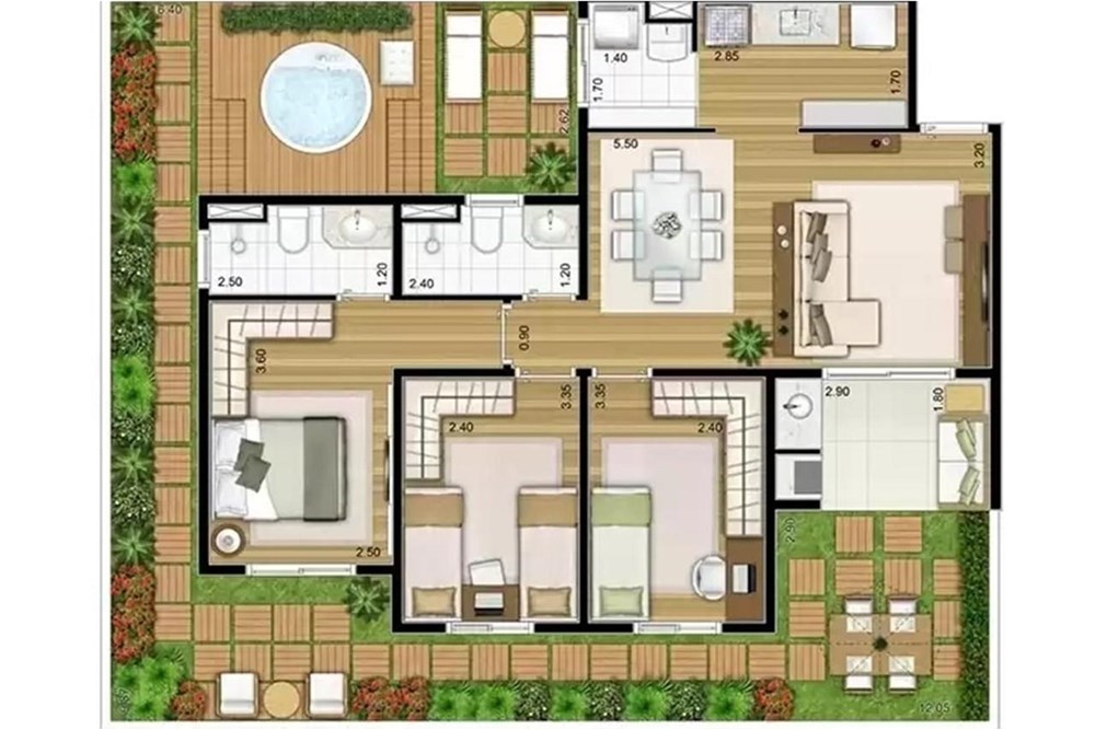 Apartamento à venda com 3 quartos, 122m² - Foto 2